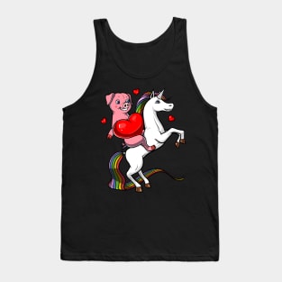 Pig Riding Unicorn Tank Top